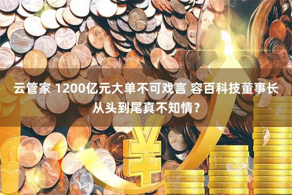 云管家 1200亿元大单不可戏言 容百科技董事长从头到尾真不知情？