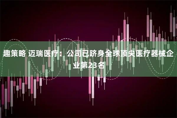 趣策略 迈瑞医疗：公司已跻身全球顶尖医疗器械企业第23名